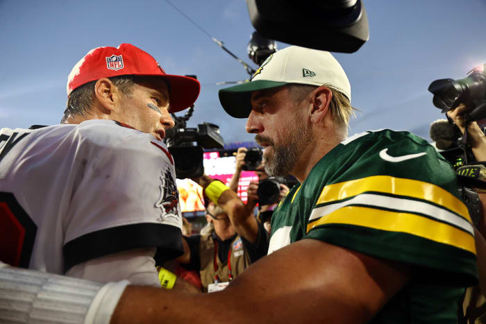 Buccaneers quarterback Tom Brady announced his retirement Wednesday morning. Will Aaron Rodgers do the same or move on from the Packers?